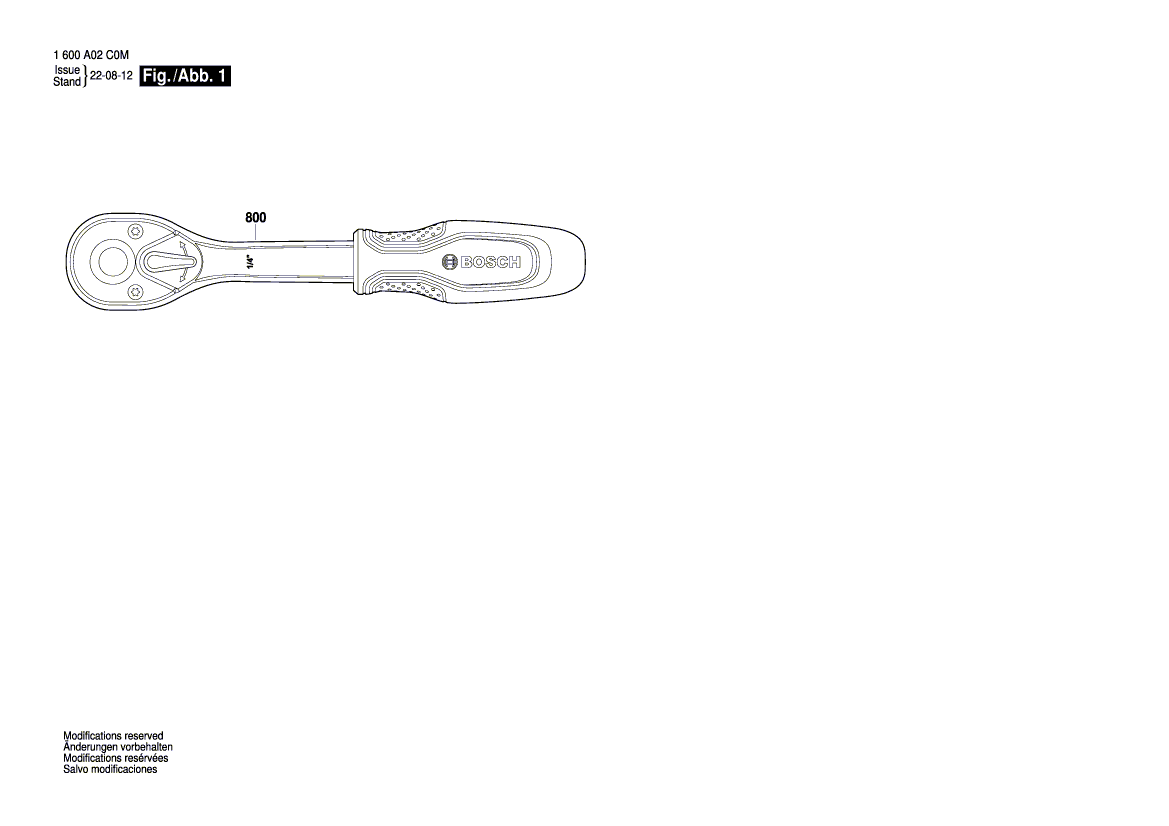 New Genuine Bosch 1600A02F5J Ratchet