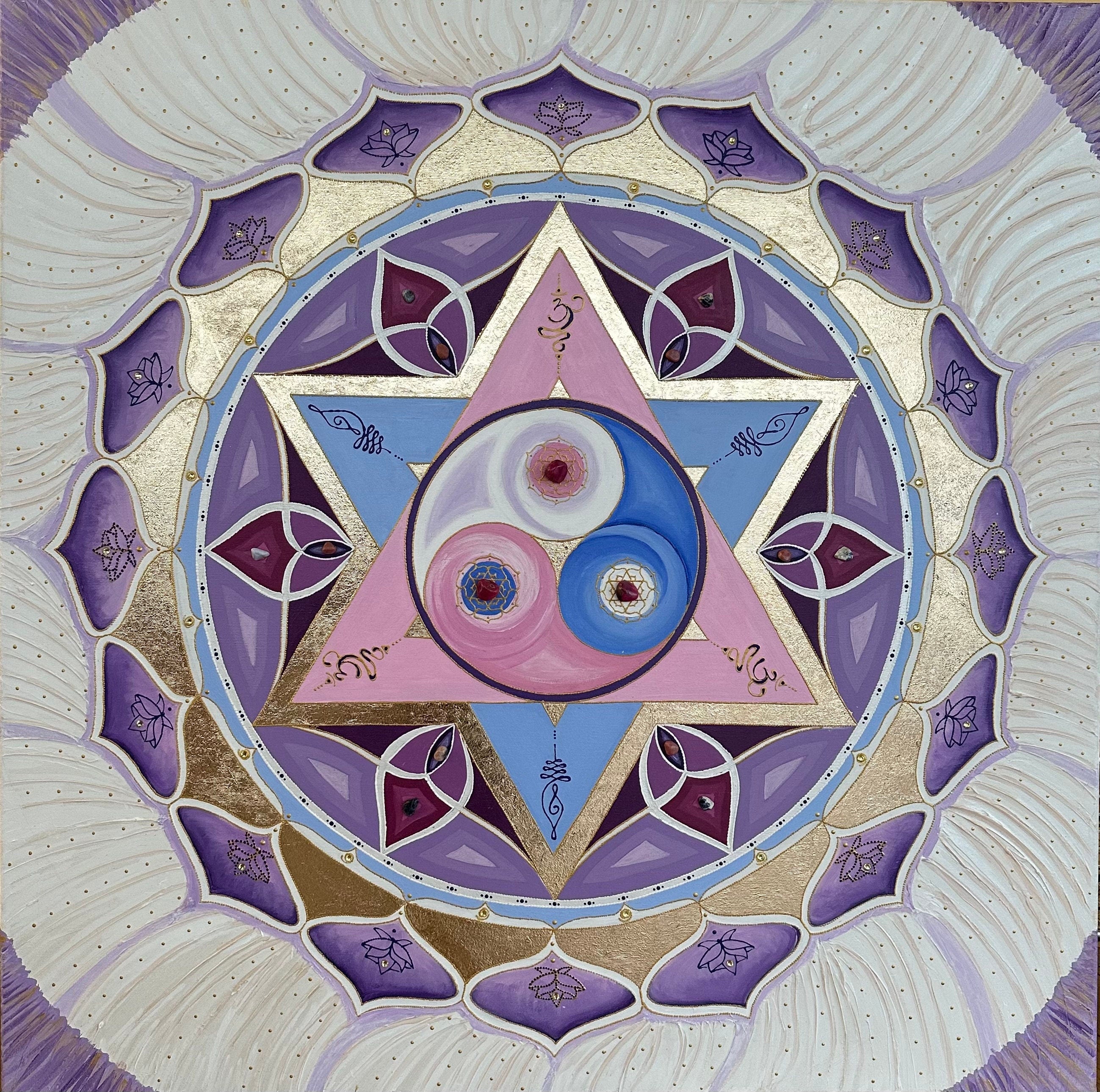 Peinture d'énergie, mandala, géométrie sacrée, fleur de la vie