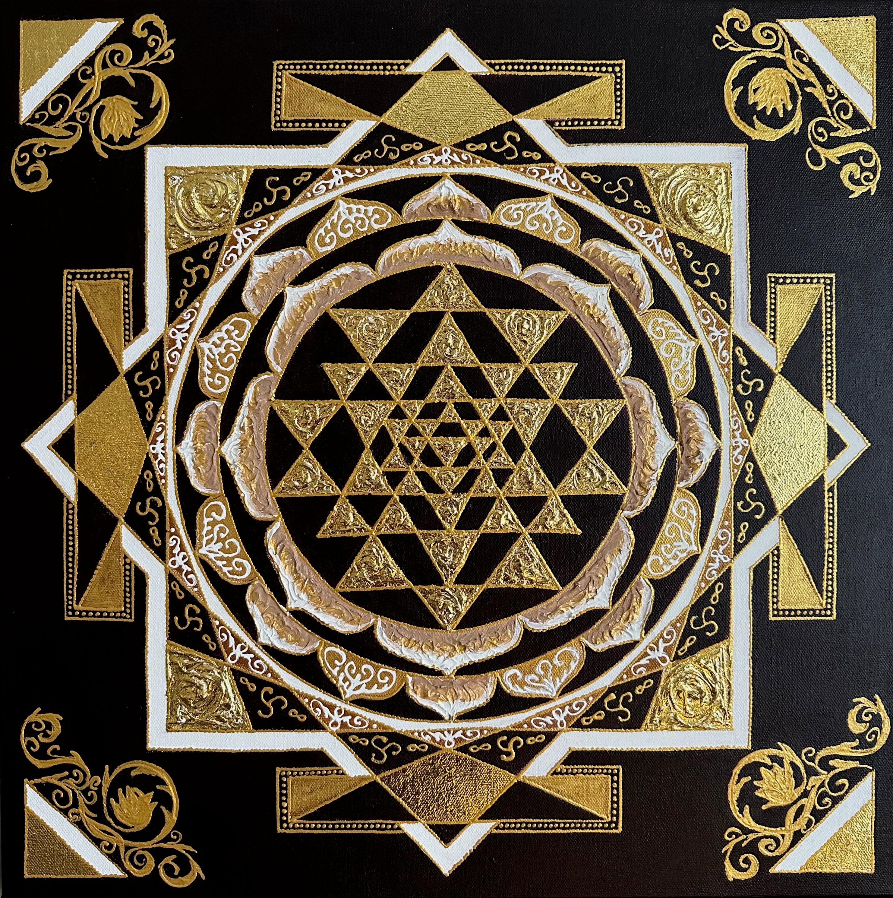 Sri Yantra Mandala, peinture d'énergie, géométrie sacrée