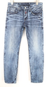 TAKESHY KUROSAWA TK 08 Herren Jeans ohne Stretch Knopfleiste Klassisch Blau Slim