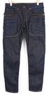 Takeshy Kurosawa Men Jeans Ajustement régulier du coton pur bleu foncé