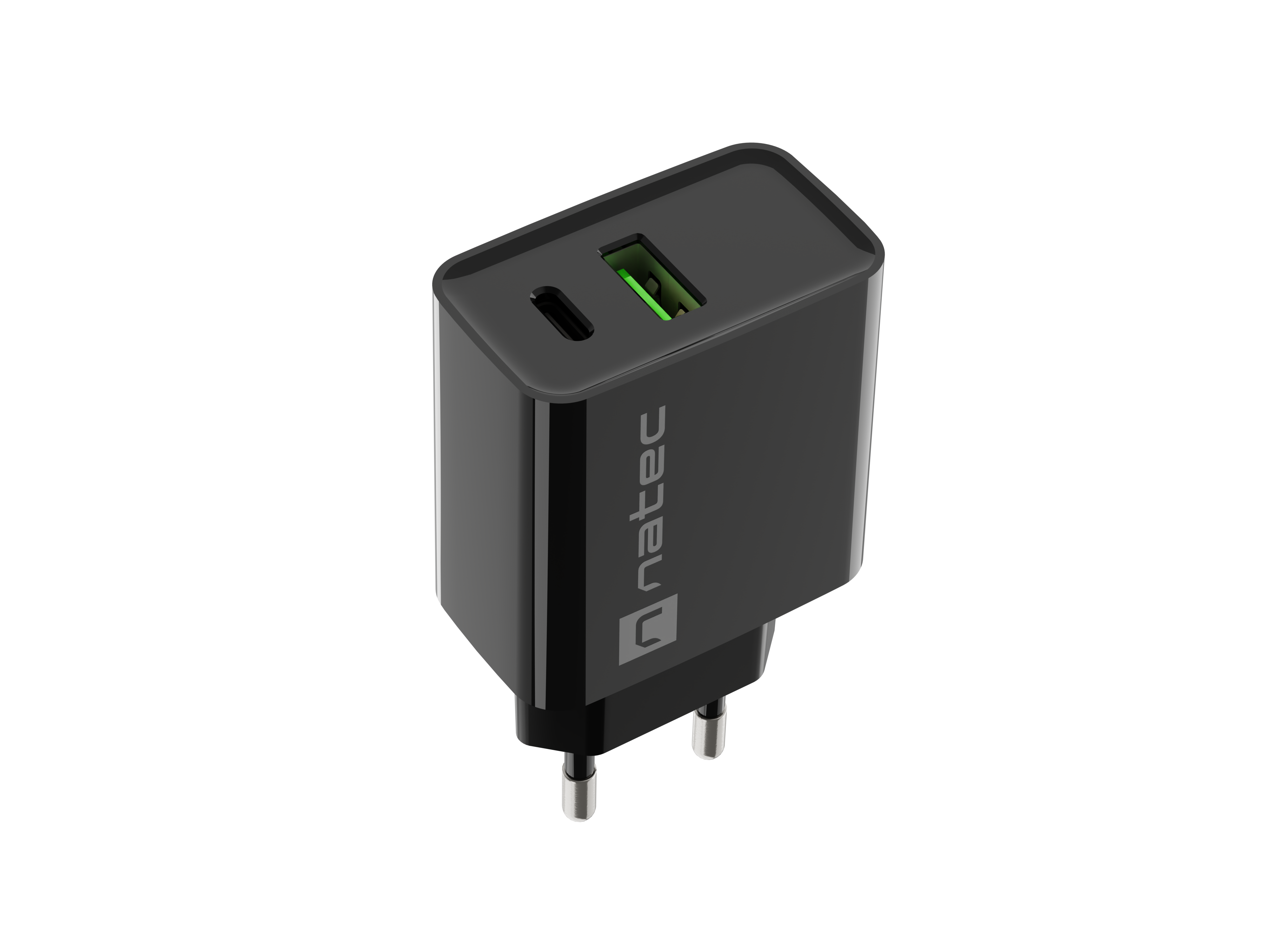 Natec NUC-2062 — Ribera USB Charger, 1xUSB-A, 1x USB-C, 20 W