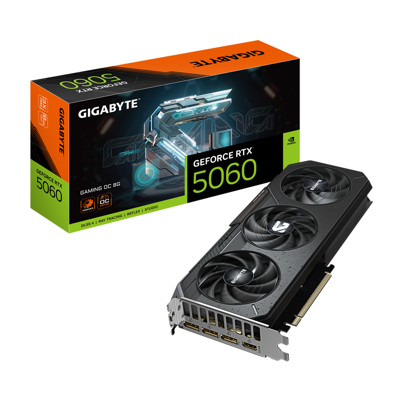 Gigabyte GeForce RTX 5060 GAMING OC 8G, NVIDIA, 8 GB, GDDR7