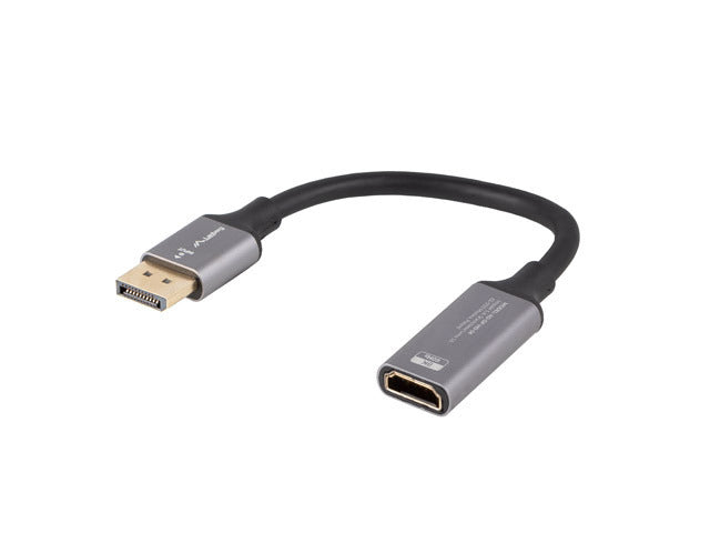 Lanberg AD-DP-HD-04 — Displayport (M) to HDMI (F) Adapter 8K on cable 20cm, Silver