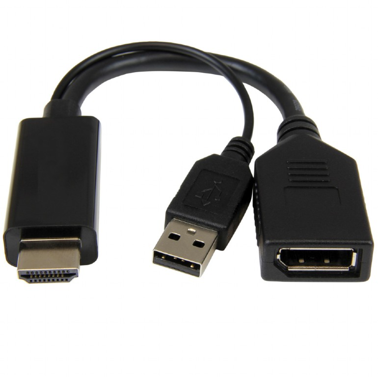 Cablexpert A-HDMIM-DPF-01 — Active 4K HDMI to DisplayPort Adapter, Black, DisplayPort Female, HDMI Male (Type A)