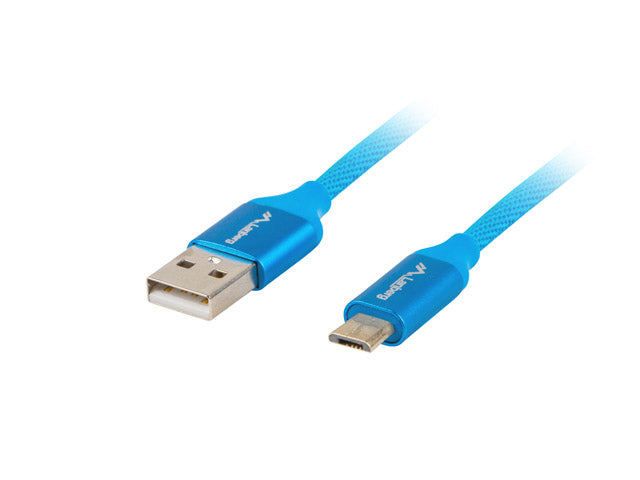 Lanberg CA-USBM-20CU-0018-BL — USB Micro to USB-A 2.0 Cable Blue Premium QC 3.0, 1.8 m, USB Micro to USB Type-A
