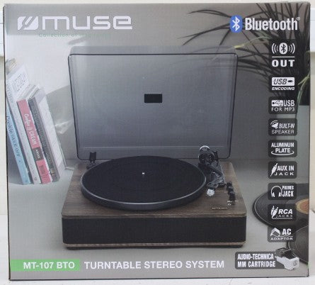 Muse MT-107 BTO — Turntable Stereo System with Bluetooth Out, Warranty 24 month(s), 2x5 W, Black/Brown