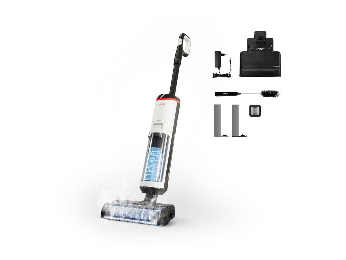 Polti RollySteam WD30C — Cordless Steam Cleaner, Power 450 W, Water tank capacity 0.6 L, White/Black