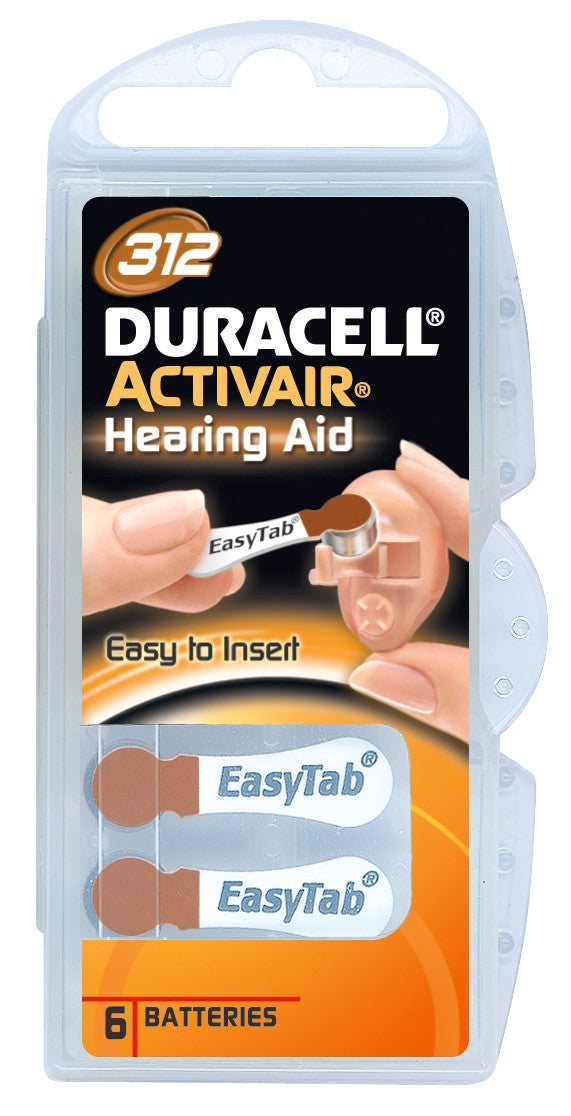 Duracell A312/DA312/ZL312, Zinc air cells, 6 pc(s)