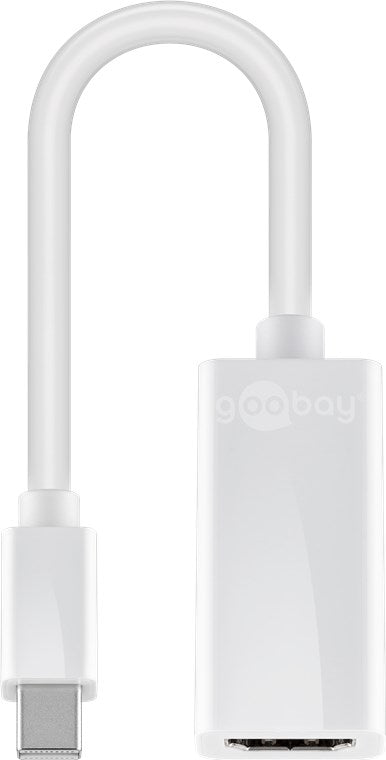 Goobay 51729 — Mini DisplayPort/HDMI adapter cable 1.1, White, Mini DisplayPort male, HDMI female (Type A)