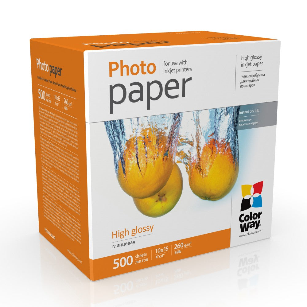ColorWay PG2605004R — Photo Paper, Glossy, White, 260 g/m²