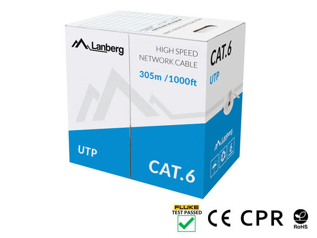 Lanberg LCU6-11CU-0305-S — LAN Cable Cat.6 UTP Solid CU CPR + Fluke Passed
