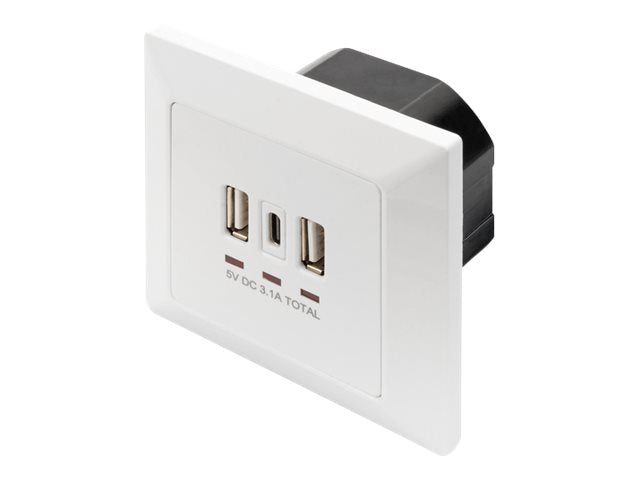 Digitus Socket with USB A & USB-C Ports, flush mounted
