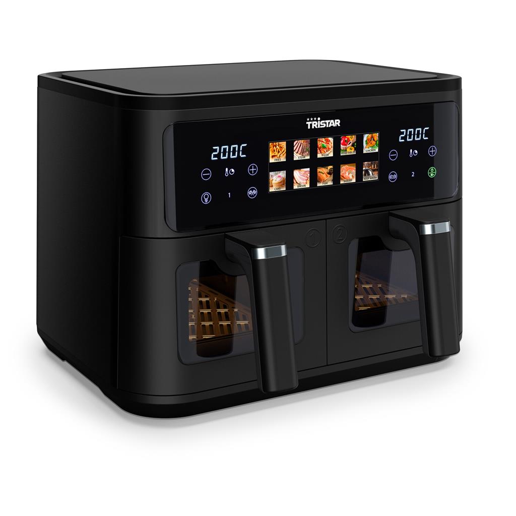Tristar FR-9075 — Double Basket Airfryer, Power 2500 W, Capacity 9 L, Hot air technology