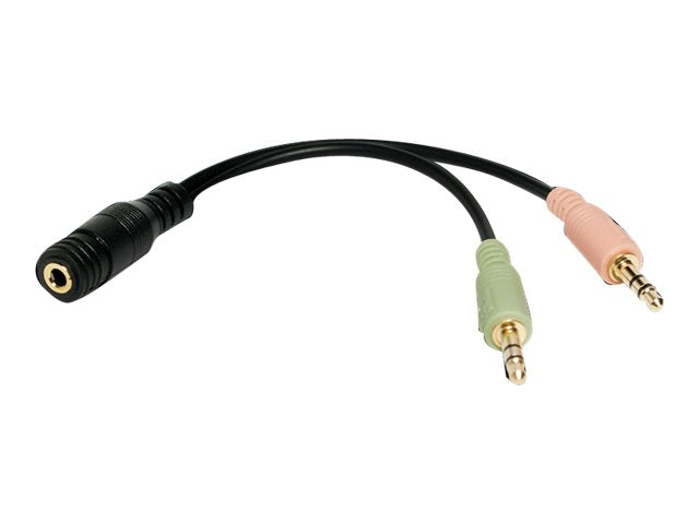 Logilink Audio Adapter 3.5 Stereo 4-Pin Female to 2 x 3.5 Stereo Male, 4-pin 3.5 mm stereo jack, 2 x 3-pin stereo female socket