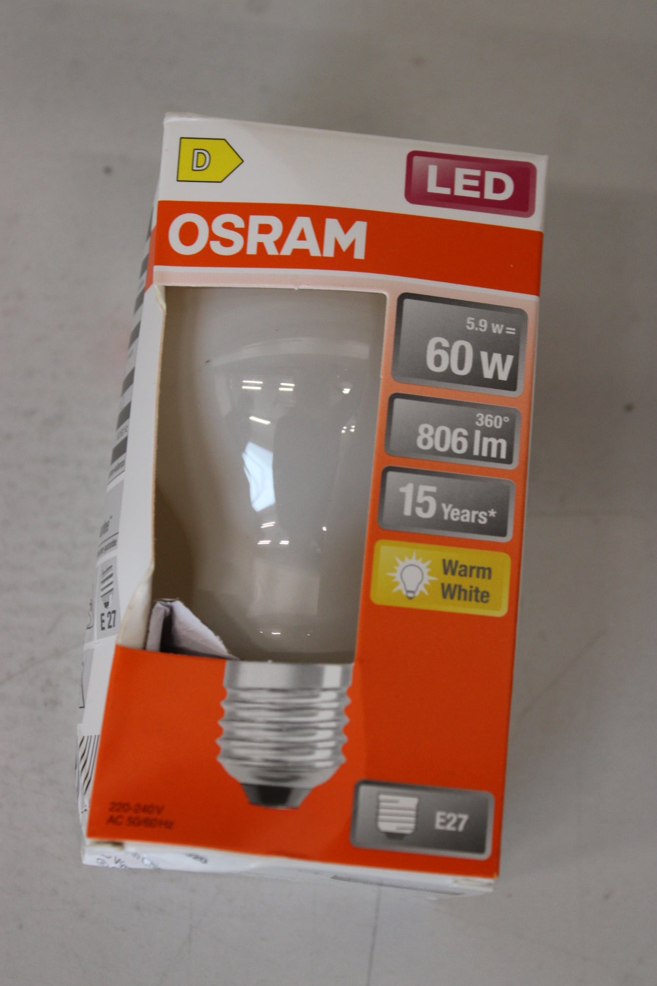 Osram Parathom Classic Filament, E27, 5.9 W, Warm White