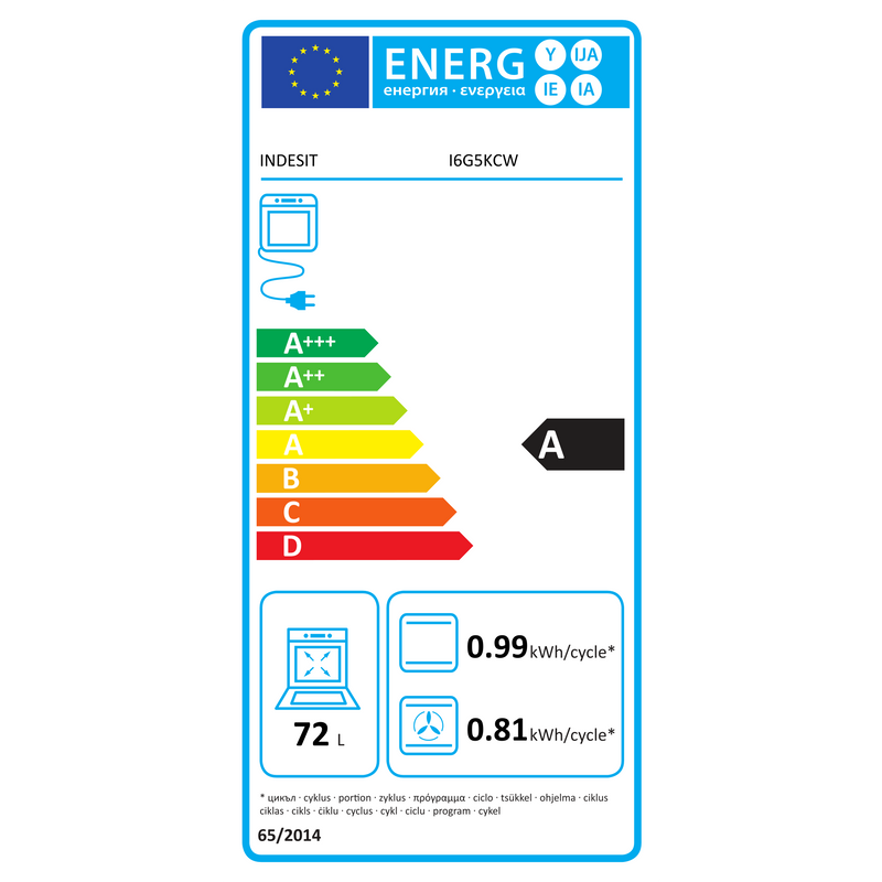 INDESIT Cooker I6G5KCW, Hob type Gas, Oven type Electric, White