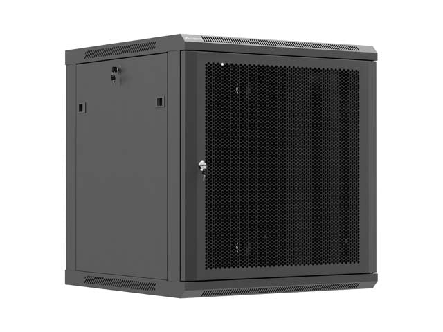 Lanberg WF01-6612-23B — Wall mounted installation cabinet 19"12U, 600 x 600, Black perforated door (Flat pack)