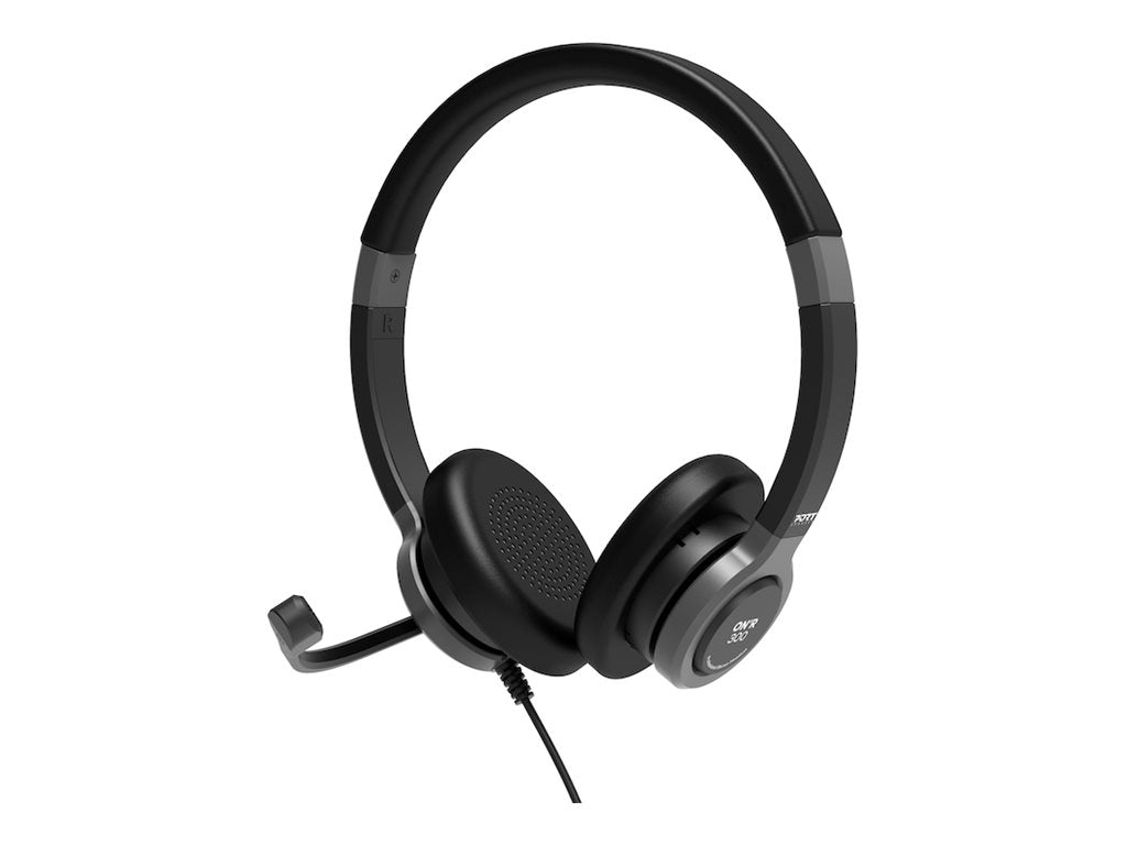 PORT CONNECT Stereo USB Headphone PRO ON'R 300, Wired, On-ear, Black