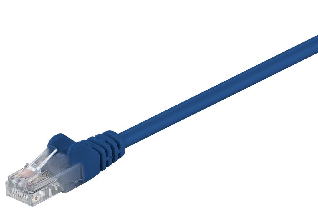 Goobay 68345 — CAT 5e patch cable, U/UTP, Blue RJ45 male (8P8C), RJ45 male (8P8C)