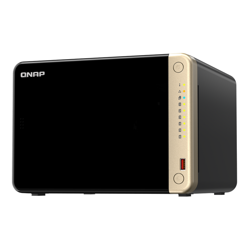 QNAP TS-664-8G — 6-Bay desktop NAS, Intel Celeron, N5095 4-core, Processor frequency 2.9 GHz