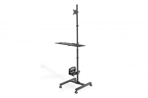 Mobile workstation with individual height adjustment, DA-90374, Monitor Mount, PC Holder, 17-32 "