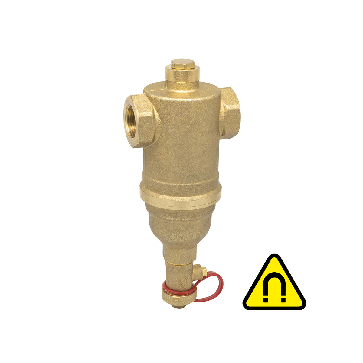 Icma 746 — F-F dirt separator for heating and cooling systems with a removable magnetic cartridge