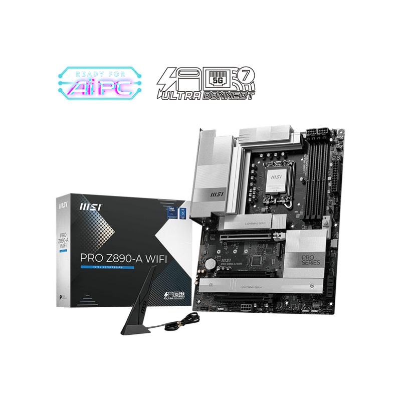 MSI PRO Z890-A WIFI, Processor family Intel, Processor socket LGA1851, DDR5 UDIMM