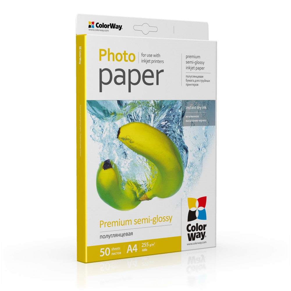 ColorWay Photo Paper, 50 sheets, Premium Semi-Glossy, 255 g/m², A4