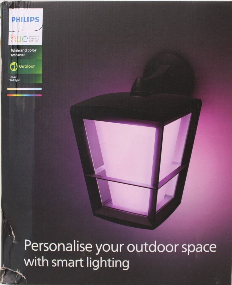 Philips Hue WCA Econic Outdoor Wall Lantern, 15 W, 2000-6500 Hue White Colour Ambiance, 24 month(s)
