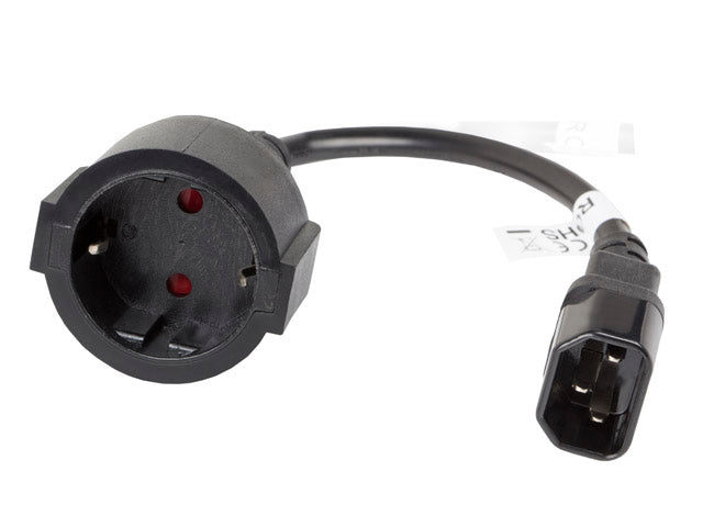 Lanberg CA-C14E-10CC-0018-BK — IEC 320 C14 to Schuko Adapter Cable for UPS