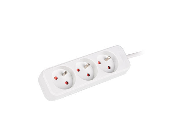 Lanberg PS0-03E-0300-W — Cable Power Strip 3M 3X French Outlets Quality-Grade Copper