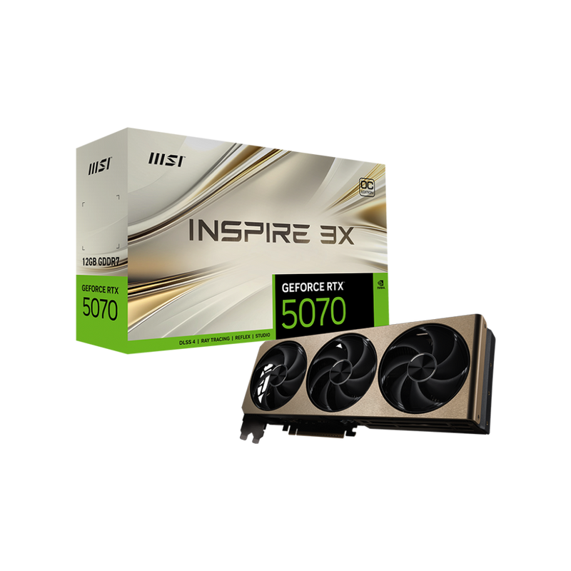MSI GeForce RTX 5070 12G INSPIRE 3X OC, NVIDIA, 12 GB, GDDR7