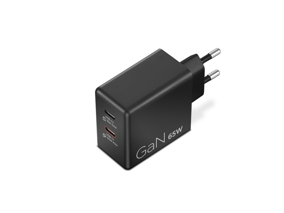 Lenovo Dual USB-C 65W GaN Charger, 65 W
