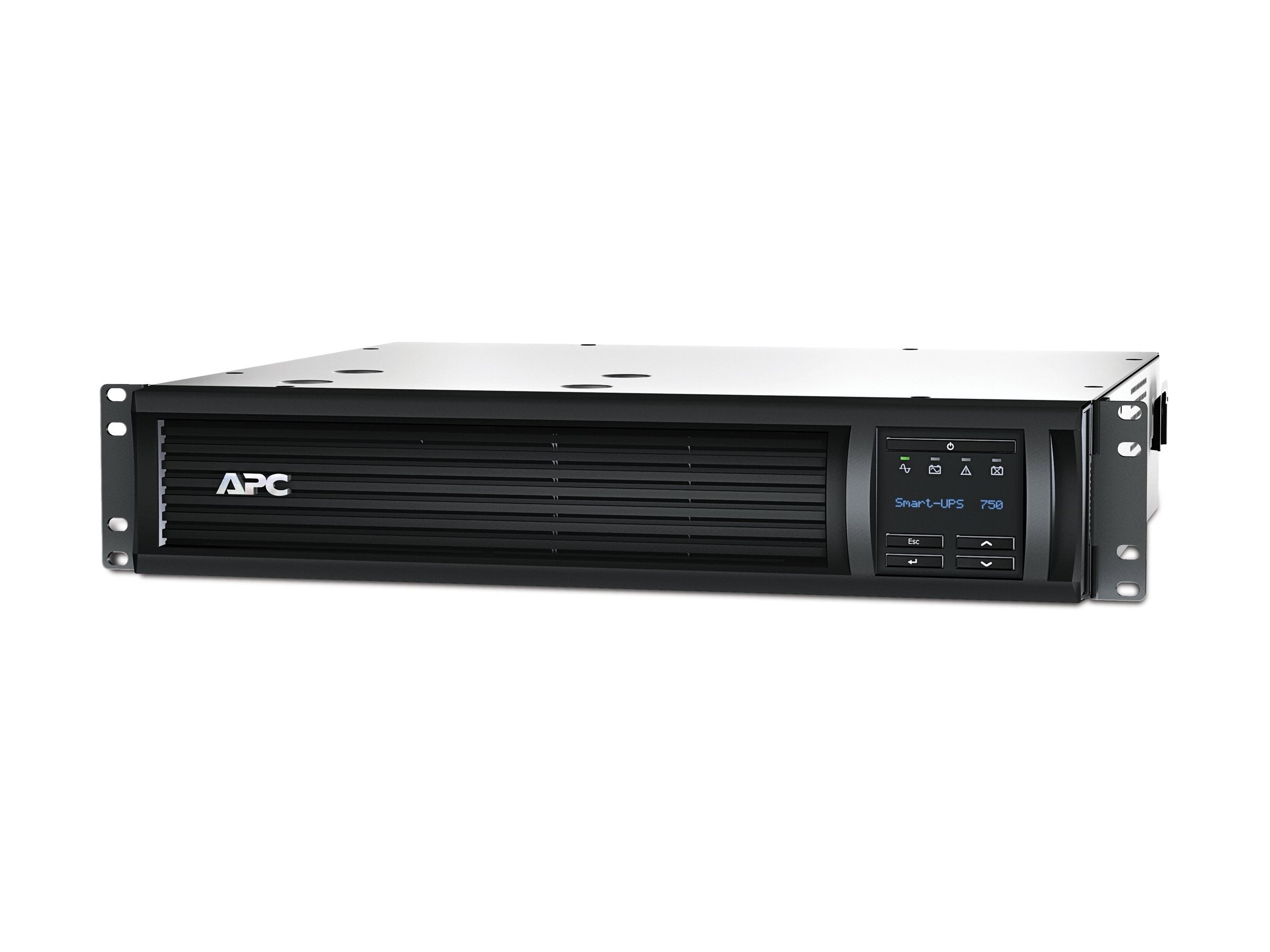 Schneider Electric SMT750RMI2UC — Smart-UPS, Rackmount 2U, SmartConnect port+SmartSlot, AVR, LCD, 750 VA, 500 W