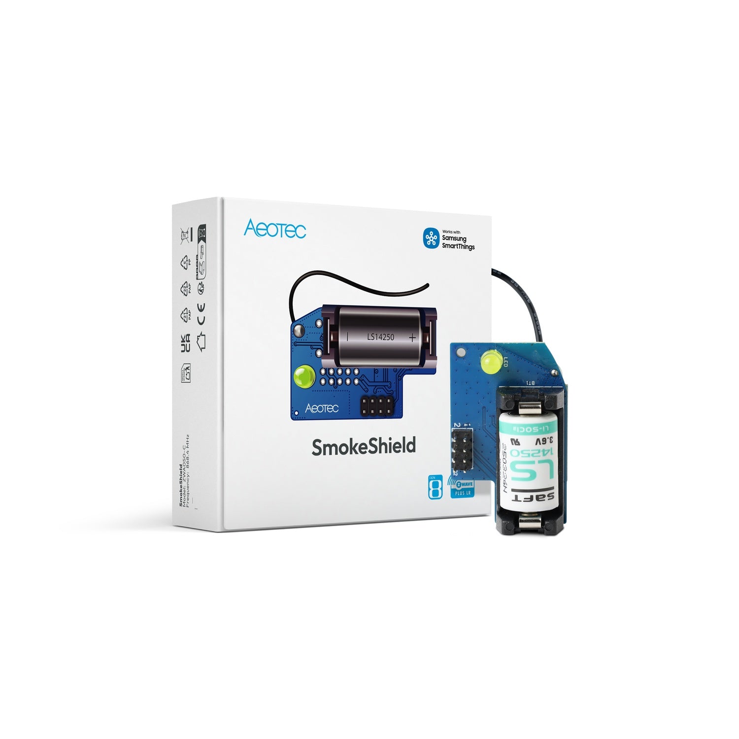 AEOTEC AEOEZWA050_SET — SmokeShield Z Wave 800 Series for Ei Smoke & Heat Detectors Ei650W, Ei650iW, Ei630W and Ei630 Kit