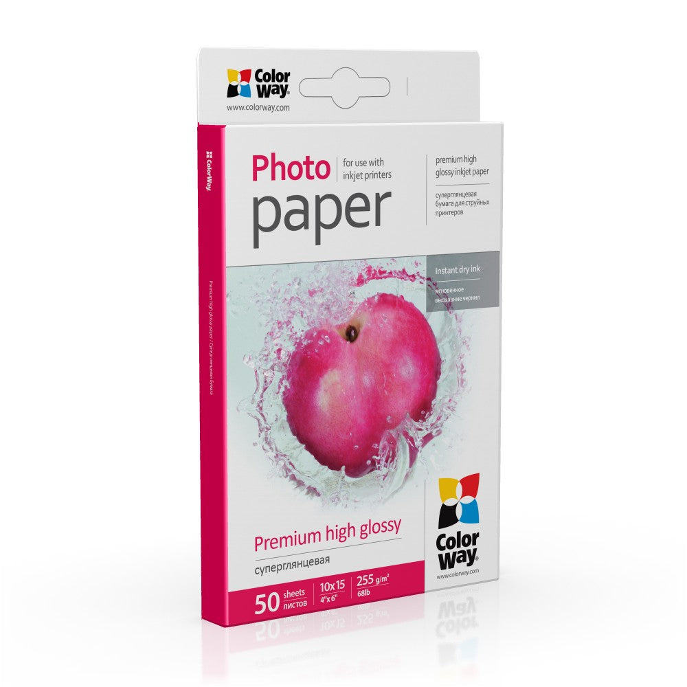 ColorWay Photo Paper, 50 sheets, Premium High Glossy, 255 g/m², 10x15