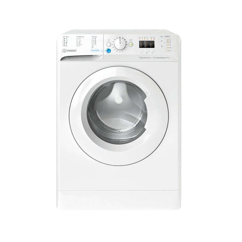 INDESIT BWSA 61294 W EU N — Washing machine, Energy efficiency class C, Front loading, Washing capacity 6 kg