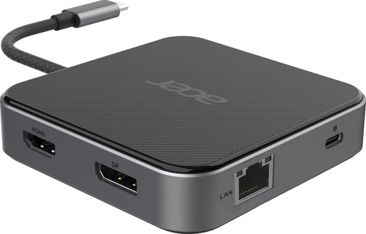 Acer 7-in-1 USB Type-C Dock, Ethernet LAN (RJ-45) ports 1, DisplayPorts quantity 1, HDMI ports quantity 1