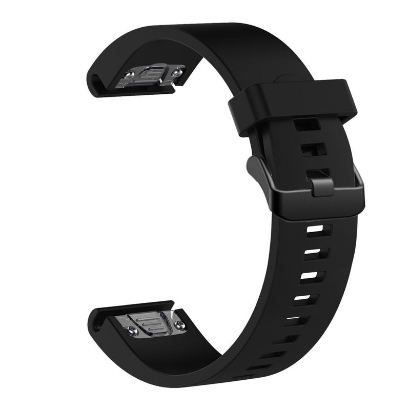 Fixed, Silicone Strap for Garmin QuickFit 20mm, Black