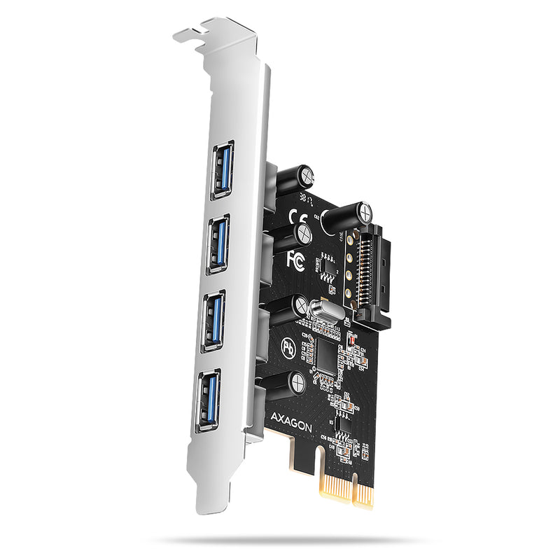 AXAGON PCEU-430RS — PCI-Express card with four external USB-A 5Gbps ports