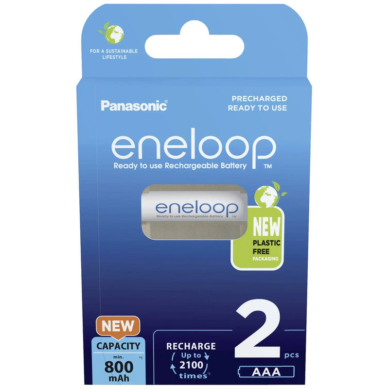 Panasonic ENELOOP BK-4MCDE/2BE — Rechargeable Batteries, AAA, 800 mAh, 2 pc(s)