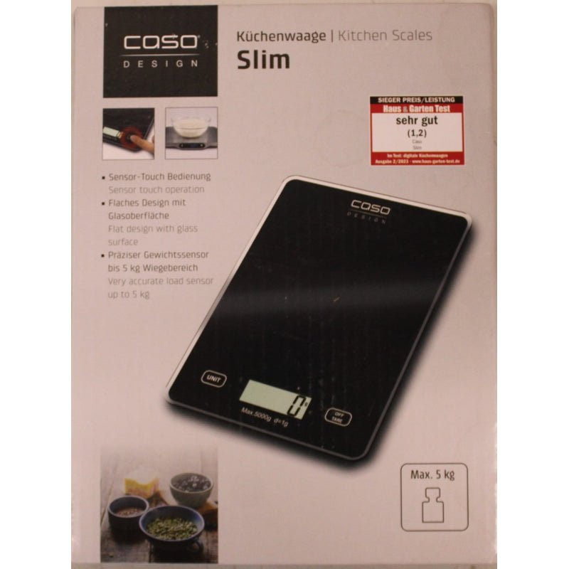 Caso Slim — Kitchen scale, Maximum weight (capacity) 5 kg, Graduation 1 g, Black