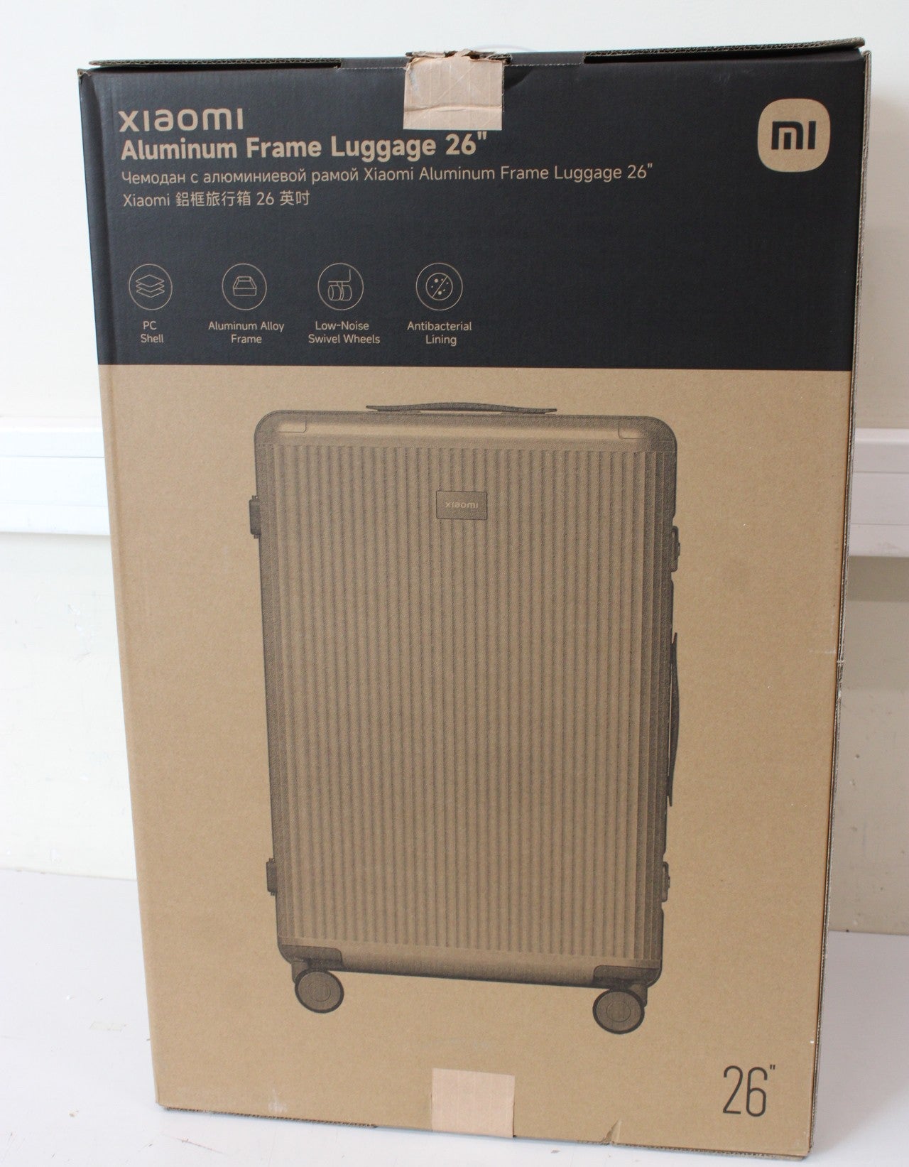 Xiaomi Aluminum Frame Luggage 26", Grey, 5500 g, 24 month(s)