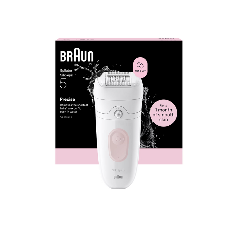 Braun Epilator Silk-épil 5 SE5-000, Operating time (max) 40 min, Number of power levels 2, Wet & Dry