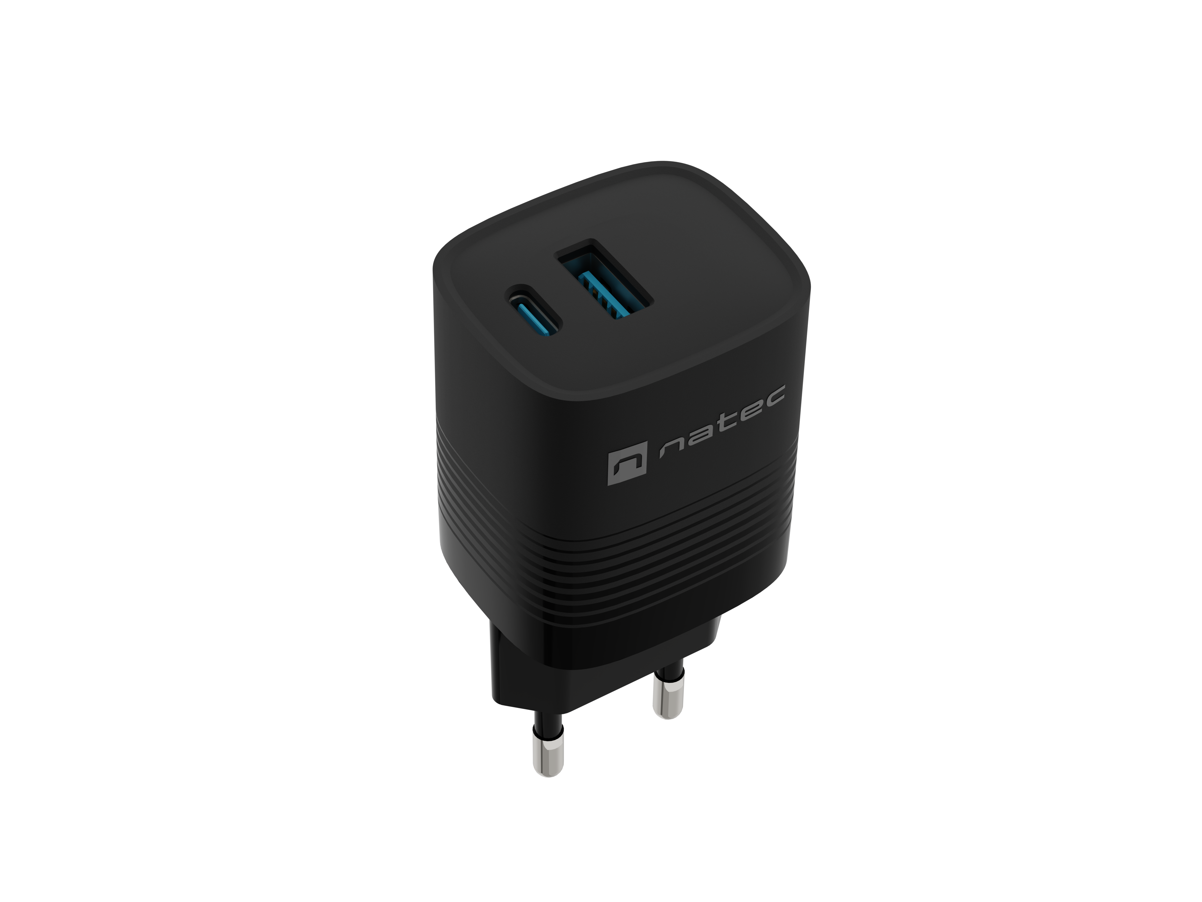 Natec NUC-2141 — Ribera USB Charger, 1x USB-A, 1x USB-C, 30 W