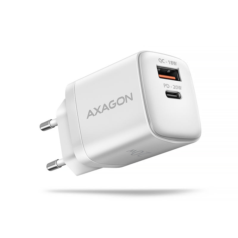 AXAGON ACU-PQ20W — Wallcharger 2x port (USB-A + USB-C), 20W
