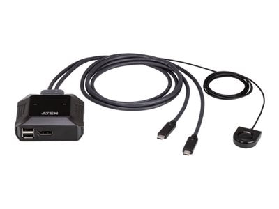 Aten US3312 — 2-Port USB-C 4K DisplayPort KVM Switch with Remote Port Selector, Warranty 24 month(s)