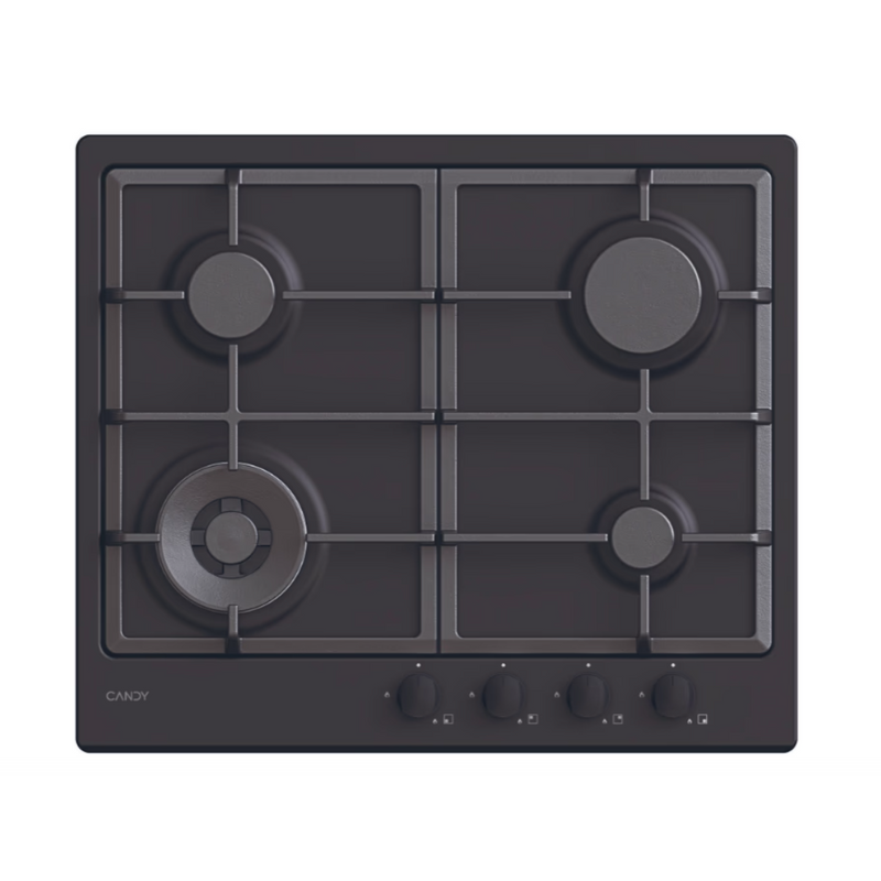 Candy Hob CHG6BFB4WB, Gas, Number of burners/cooking zones 4, Knobs