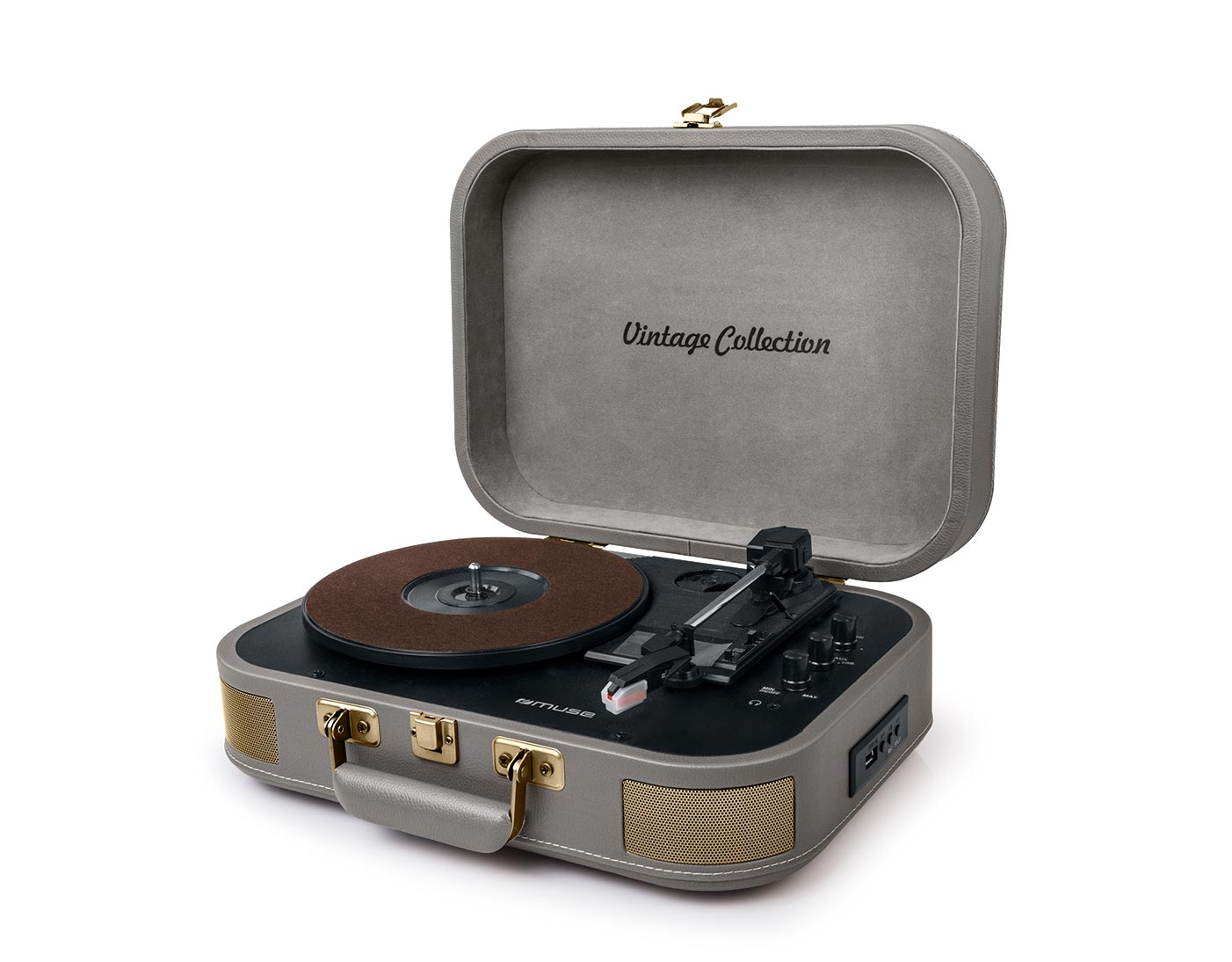Muse MT-201 BTG — Turntable Stereo System, Grey, USB port, AUX in
